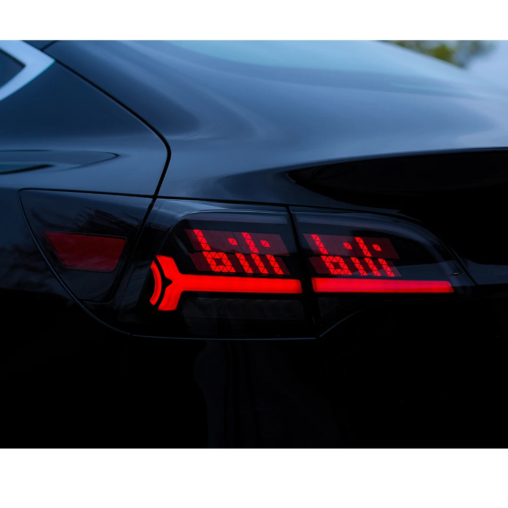 Blue tooth app control   Factory Wholesale Car Taillight Assembly OLED Tail Lights For Tesla Model 3 Model Y STOP light