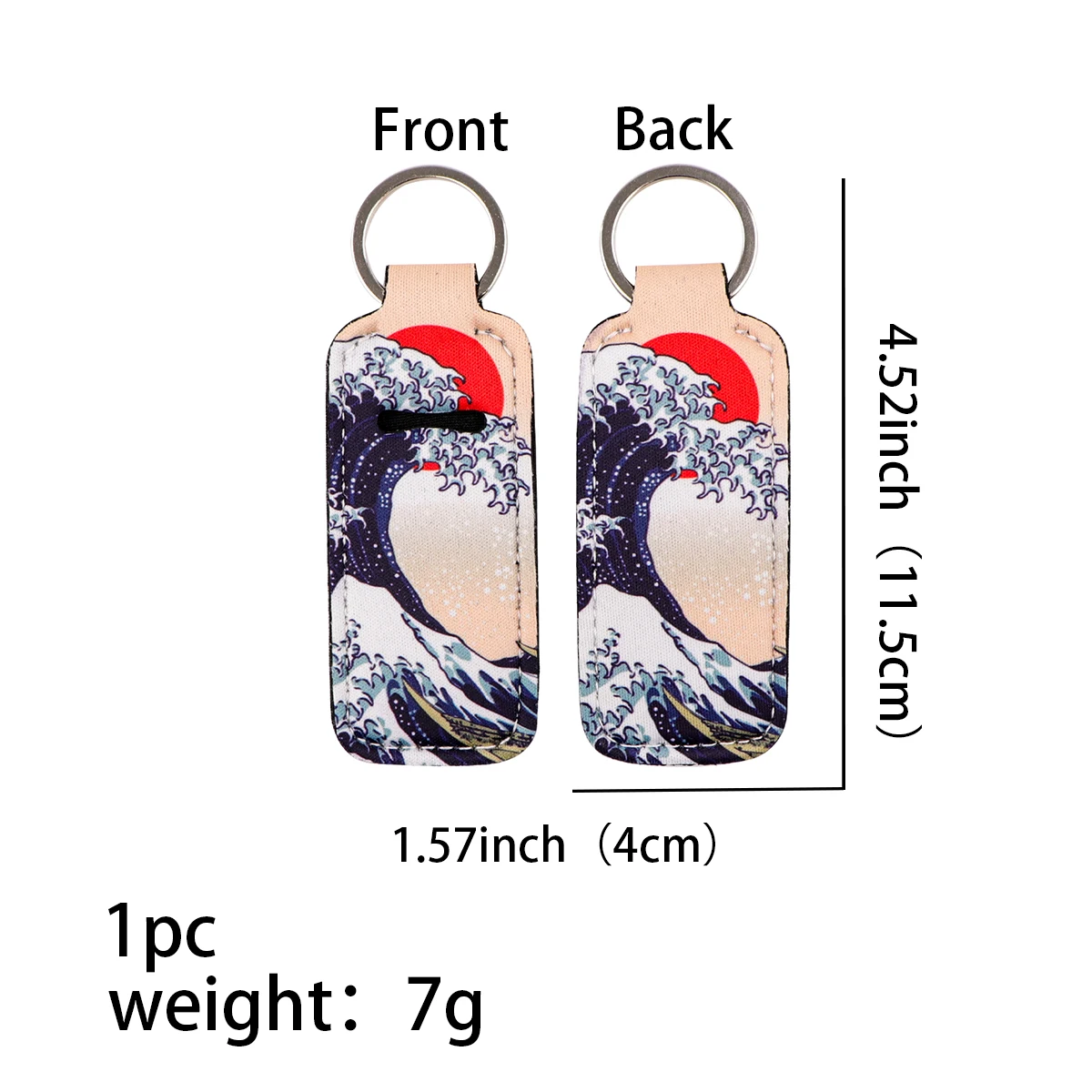 일본 웨이브 립밤 거치대 키체인 클립 온 립스틱 슬리브 거치대 가방 매력 여행 액세서리, 여성 아트 키링