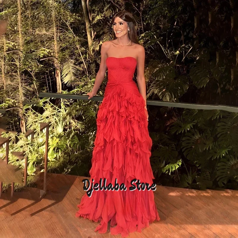 Ruffles Prom Dress Party Dress Chiffon A Line Evening Dress Detachable Shawl Women Celebrity Gala Dress Vestidos Customized