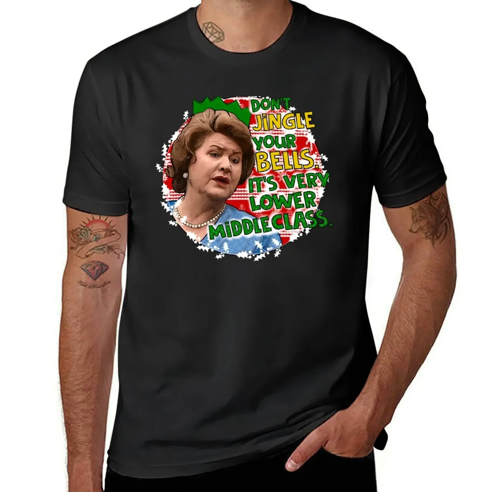 

Hyacinthe Bucket Christmas. Don't jingle your bells keeping up appearances. T-Shirt summer clothes blue lock mens t shirt