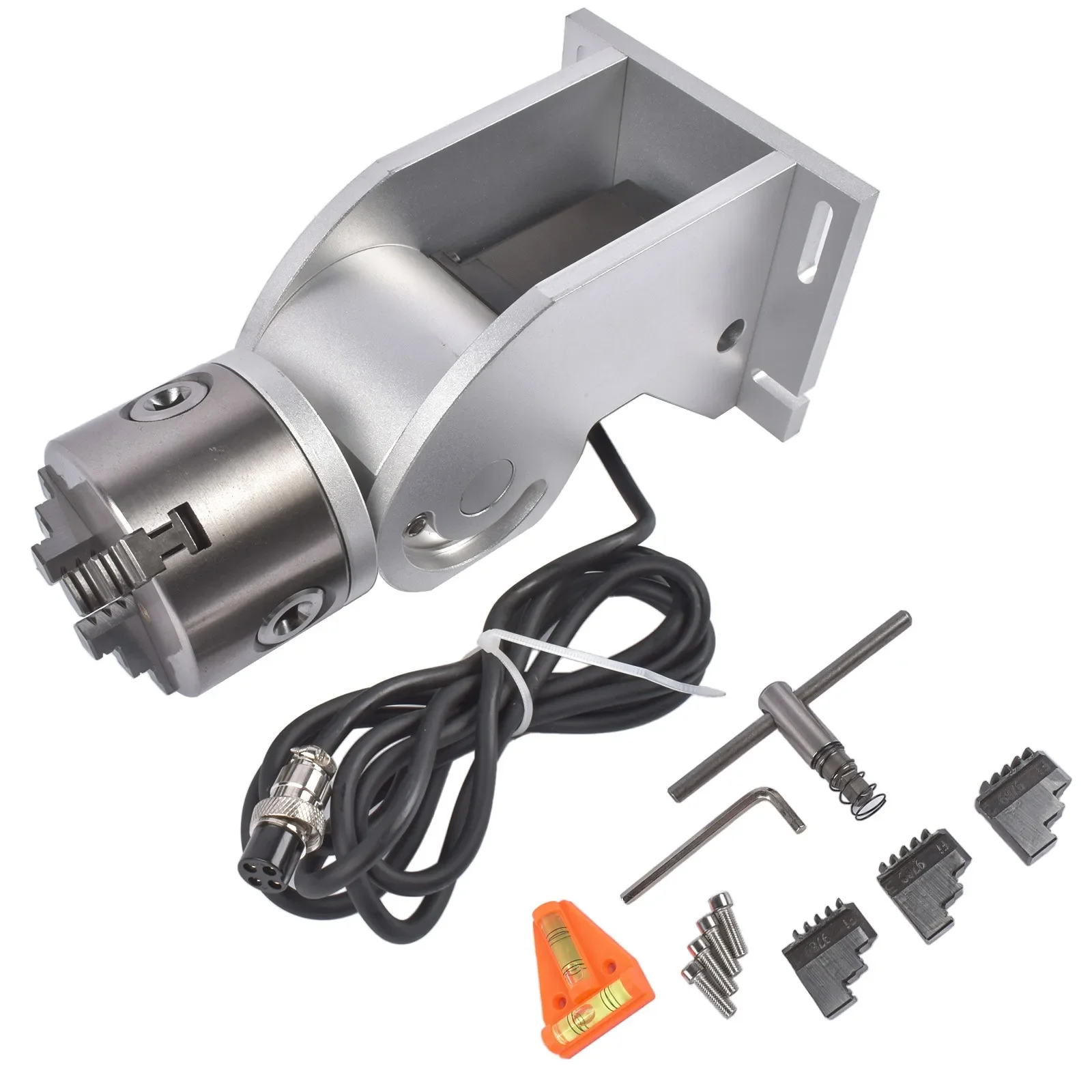 AP02 80mm Lathe Rotary Chuck D80 Rotary Axis For Fiber Laser Engraver Carving Machine Power Tool Parts & Accessories view 3