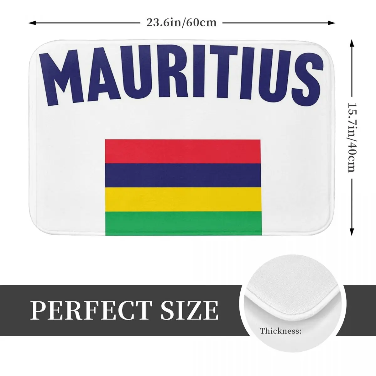 Mauritius Flag Non-slip Doormat Floor Mat Sand Scraping Carpet Rug for Kitchen Entrance Home Bedroom Footpad Mats