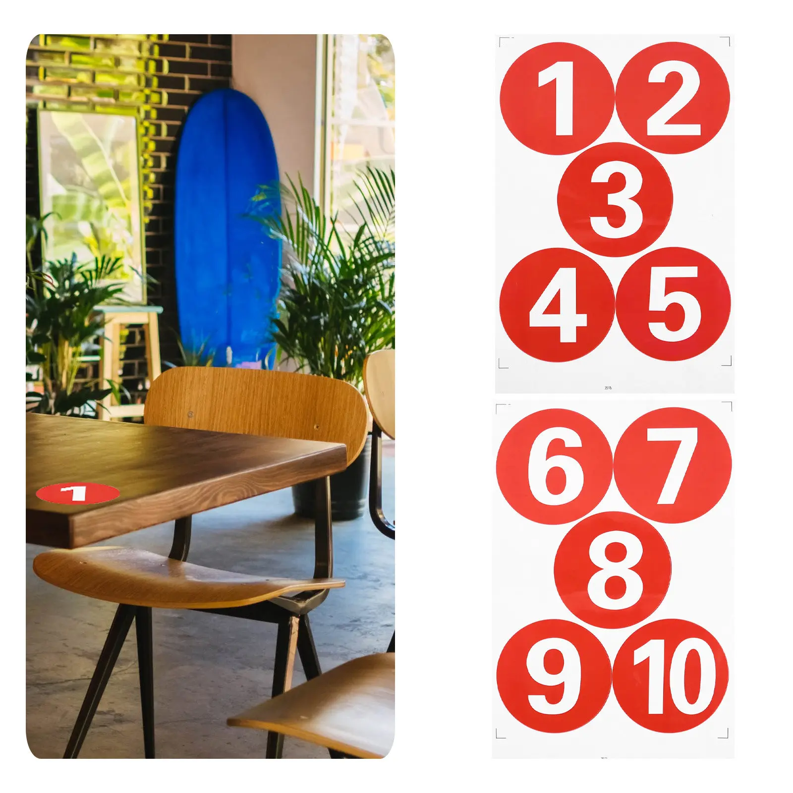 

2 Sheets Waterproof PVC Round Number Pasters Self-Adhesive Removable for Machine Appliance DIY Craft Party Treat