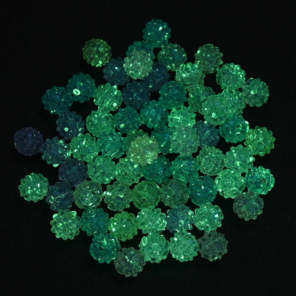 100Pcs 11mm Luminous Acrylic Rotund Spacer Beads Colorful Hedgehog Ball Beads For Jewelry Making DIY Necklace Earrings Bracelet