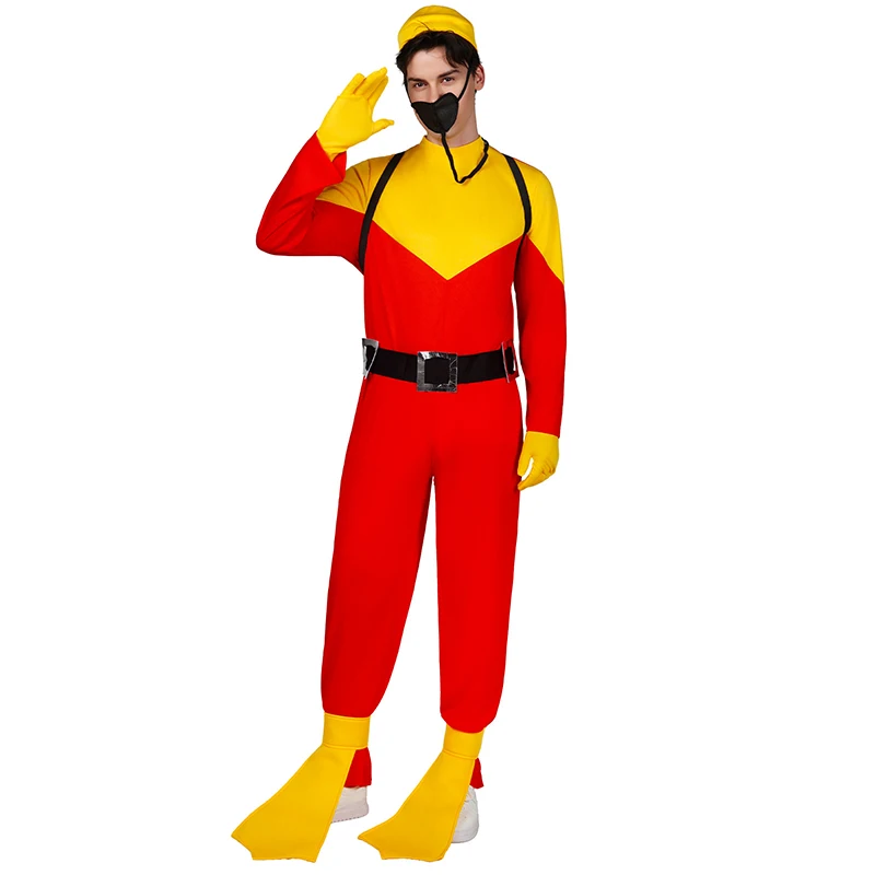 Disfraz de Buceador Sunny para Hombre Adulto, Unisex, Rojo, para Halloween