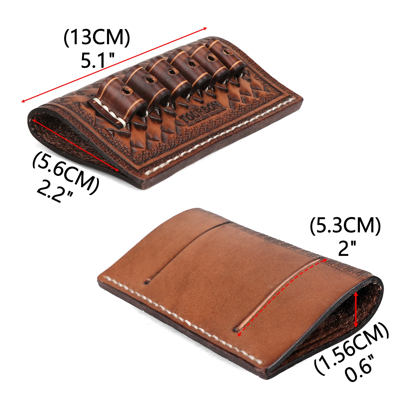 Tourbon Hunting Leather Rifle Shell Cilp Belt Ammo Holder 6 Rounds Shot Bullet Cartridge Carrier with Belt Loop Shooting