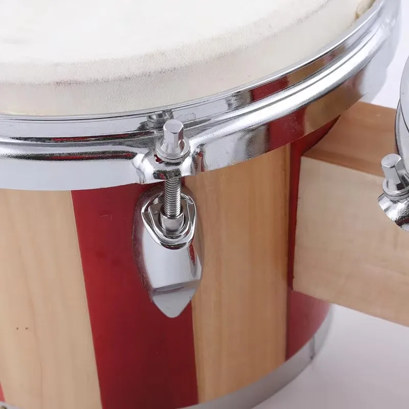 Foreign Trade 7-8-inch Bongo Drum Percussion Instruments High-quality Electroplated Ring-ear Bongo Drums Manufacturer Wholesale