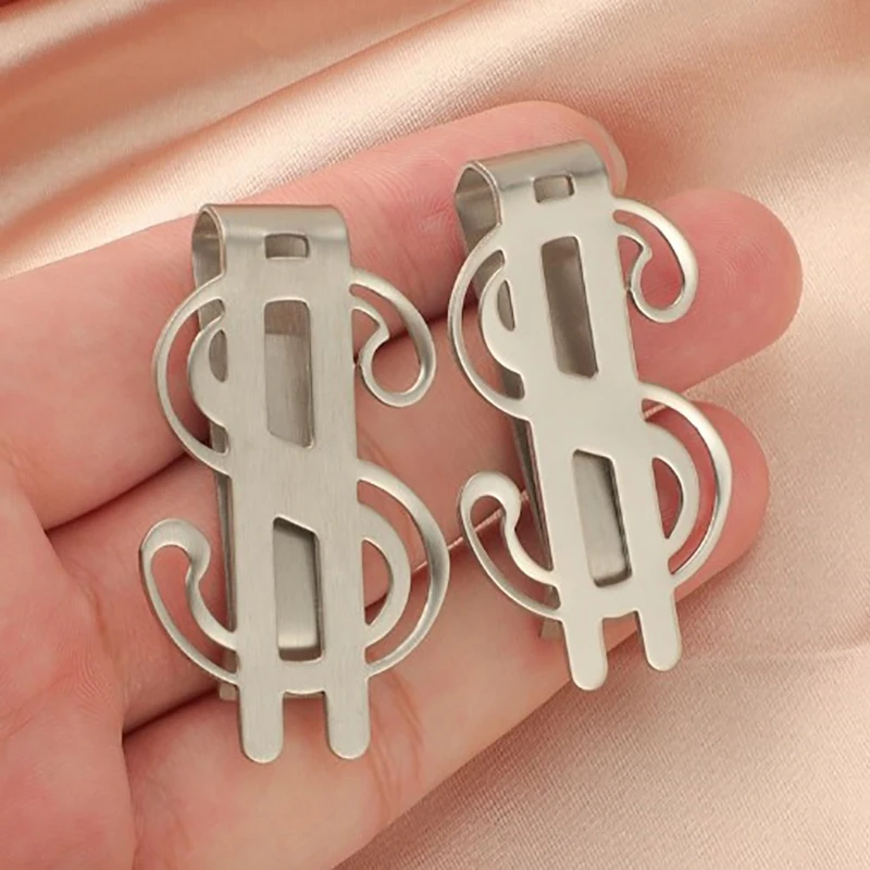 Pince à billets fine en acier inoxydable, nouveau design dollar, élégante, pour billets et cartes de crédit, support de monnaie