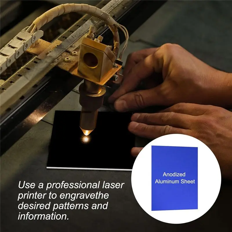 YLS-7X5x1/32Inch Anodized Aluminum Sheet,0.8Mm Thick Engraving Blanks For Laser Engraving DIY Decorative Crafting Home