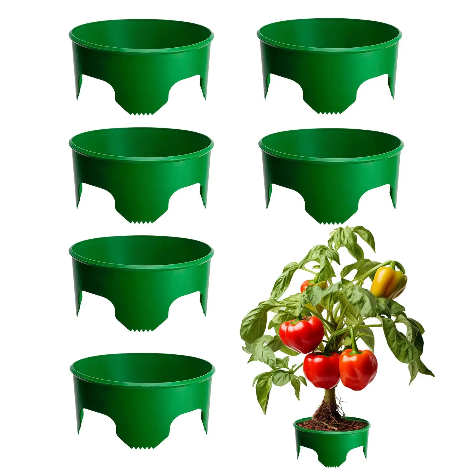 

6pcs planting growth rings with protective Round Edging to isolate rocks and pests for vegetable and flower planting growth