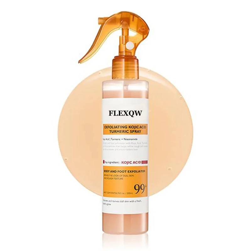 

Эфирное масло с куркумой и койевой кислотой, спрей для тела, отшелушивающий, увлажняющий, осветляющий, разглаживающий уход за кожей тела и ног, 200 мл