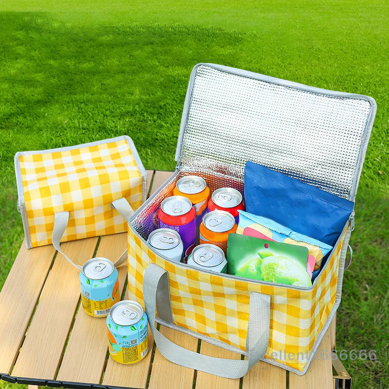 

Large Capacity Picnic Thermal Insulated Bag For Food Beer Outdoor Thickened Aluminum Film Cooler Bags Camping Handbag Lunch Box
