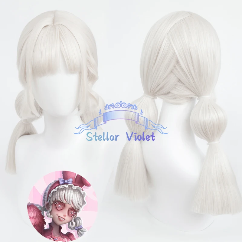 Парик для косплея Cheerleader Lily Balier, термостойкий игровой Identity V, синтетические парики для косплея Cheerleader, 50 см, коричневый/черный, белый парик