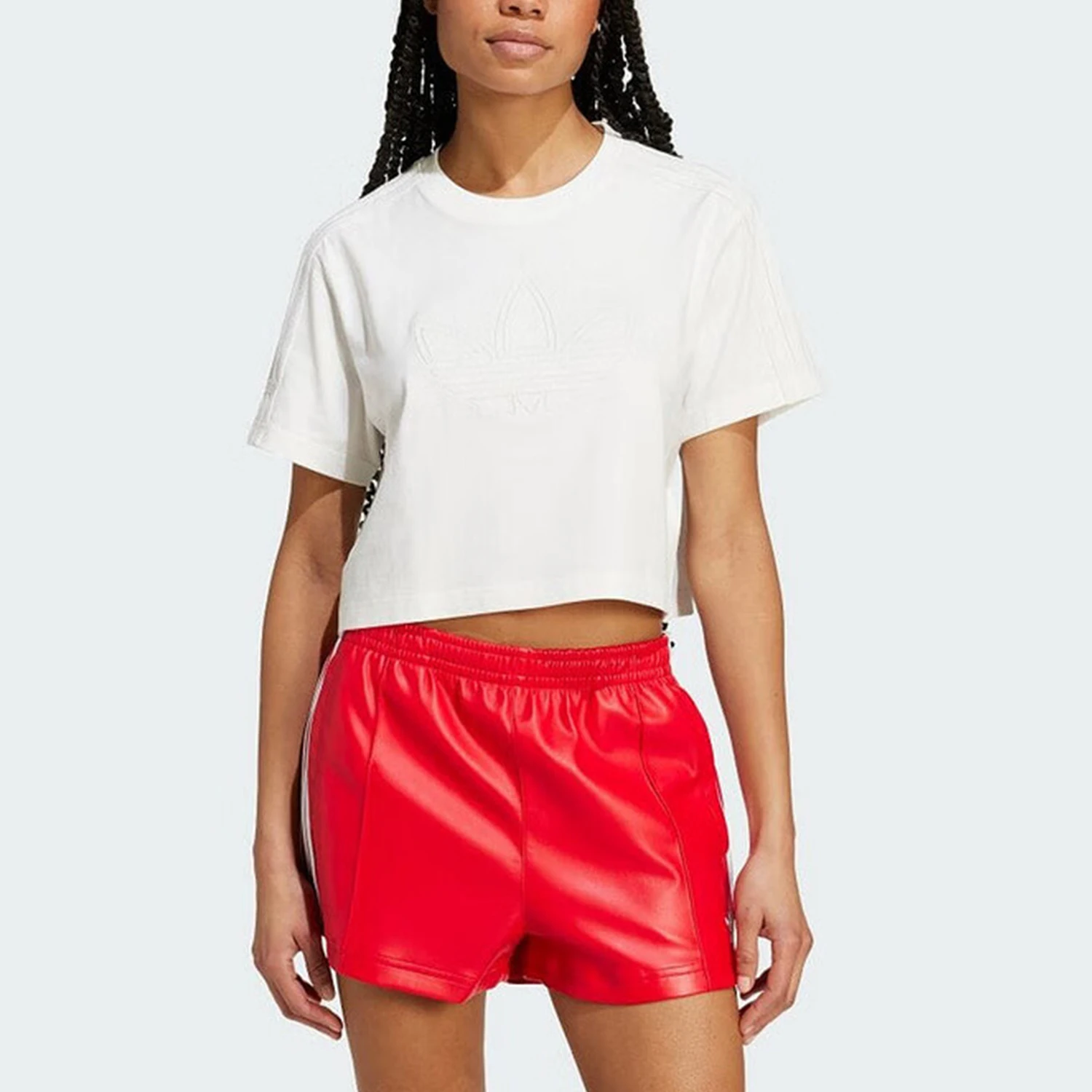 

Официальный женский рукав Adidas с тремя полосками для бега, простой тренировочный фитнес с короткими рукавами IY9510