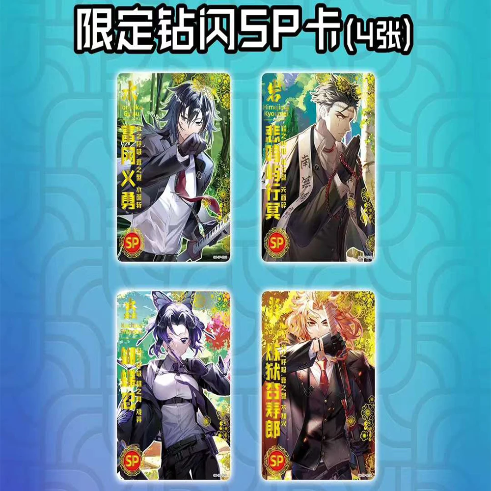 Demon Slayer Cards Kimetsu No Yaiba Booster Box Japanese Anime Figures Tanjirou Nezuko Series Hobby Cards For Children Gift Toys