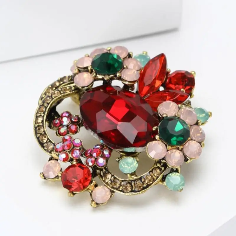 Fashion Crystal Flower Brooches For Women Clothing Coat Casual Jewelry Accessries Gifts #4