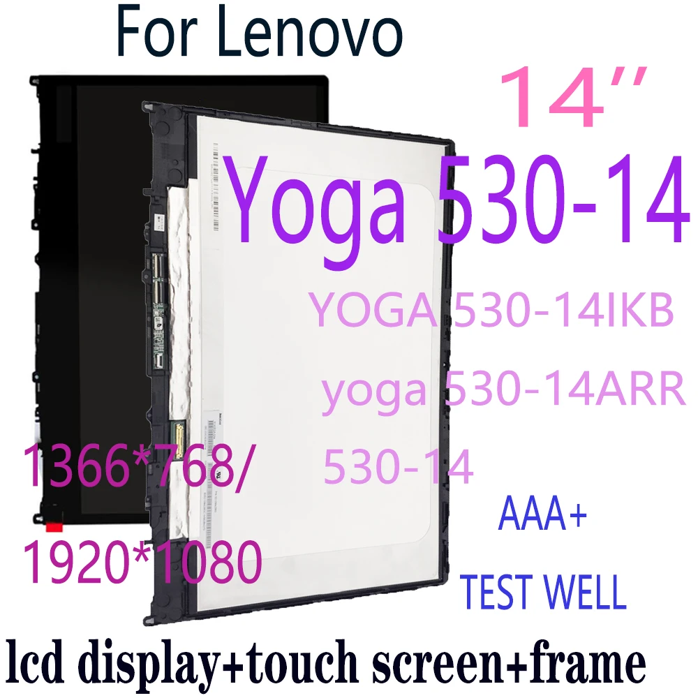 

Genuine 14.0 inch HD LCD Display FOR LENOVO YOGA 530-14IKB yoga 530-14ARR 530-14 LCD Touch Screen Digitizer Assembly Frame 81H9