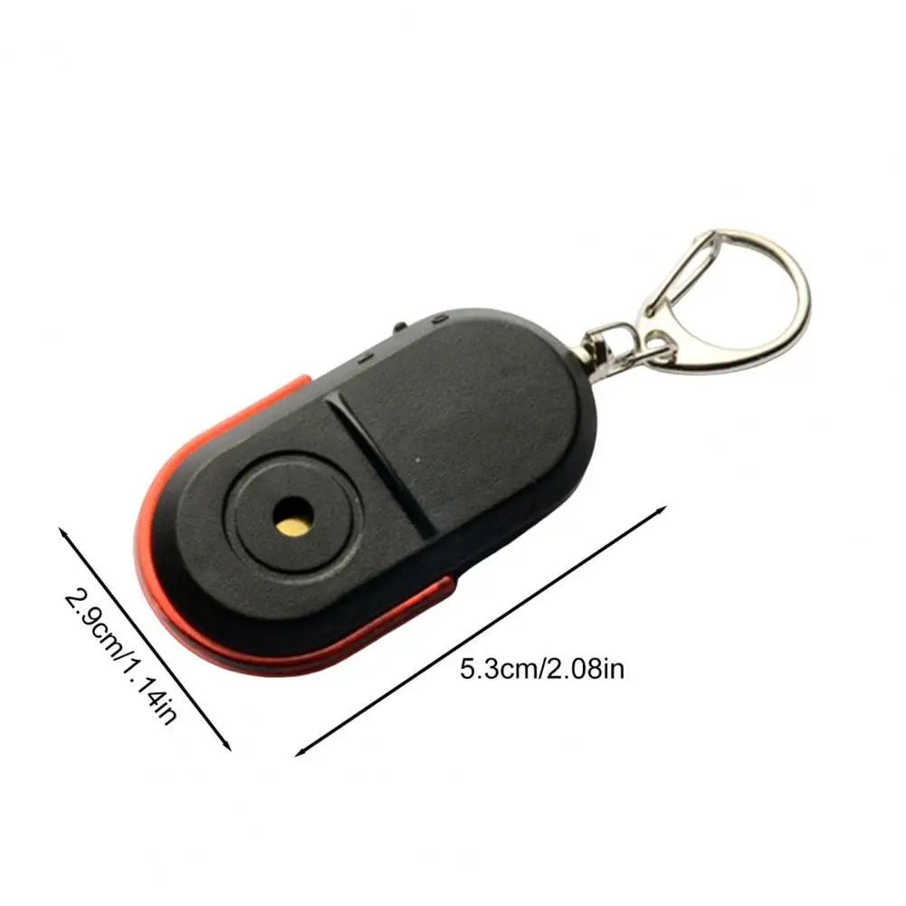 Dispositivo antipérdida de 5,3x2,9 cm, buscador de llaves con luces LED de activación de silbato, dispositivo localizador de llavero con batería fácil de usar