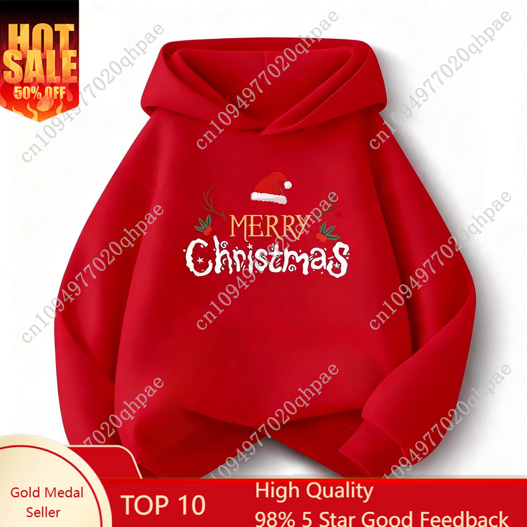 

Christmas Cute Fashion Children Hooded Sweatshirt BoyGirl Autumn Winter Daily Outdoor Vacation Casual Loose Warm Soft Sportswear