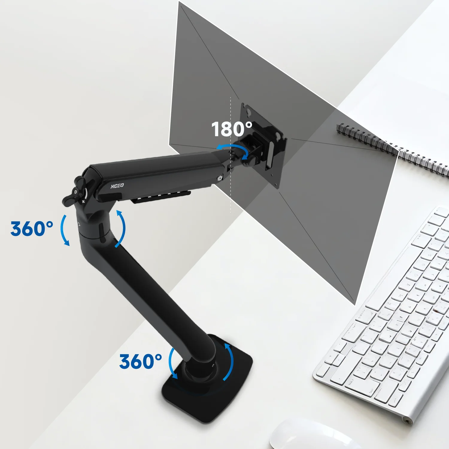 Настольный монтажный кронштейн с одним кронштейном монитора, регулируемый по высоте кронштейн для ноутбука, максимальный 27-дюймовый компьютерный экран