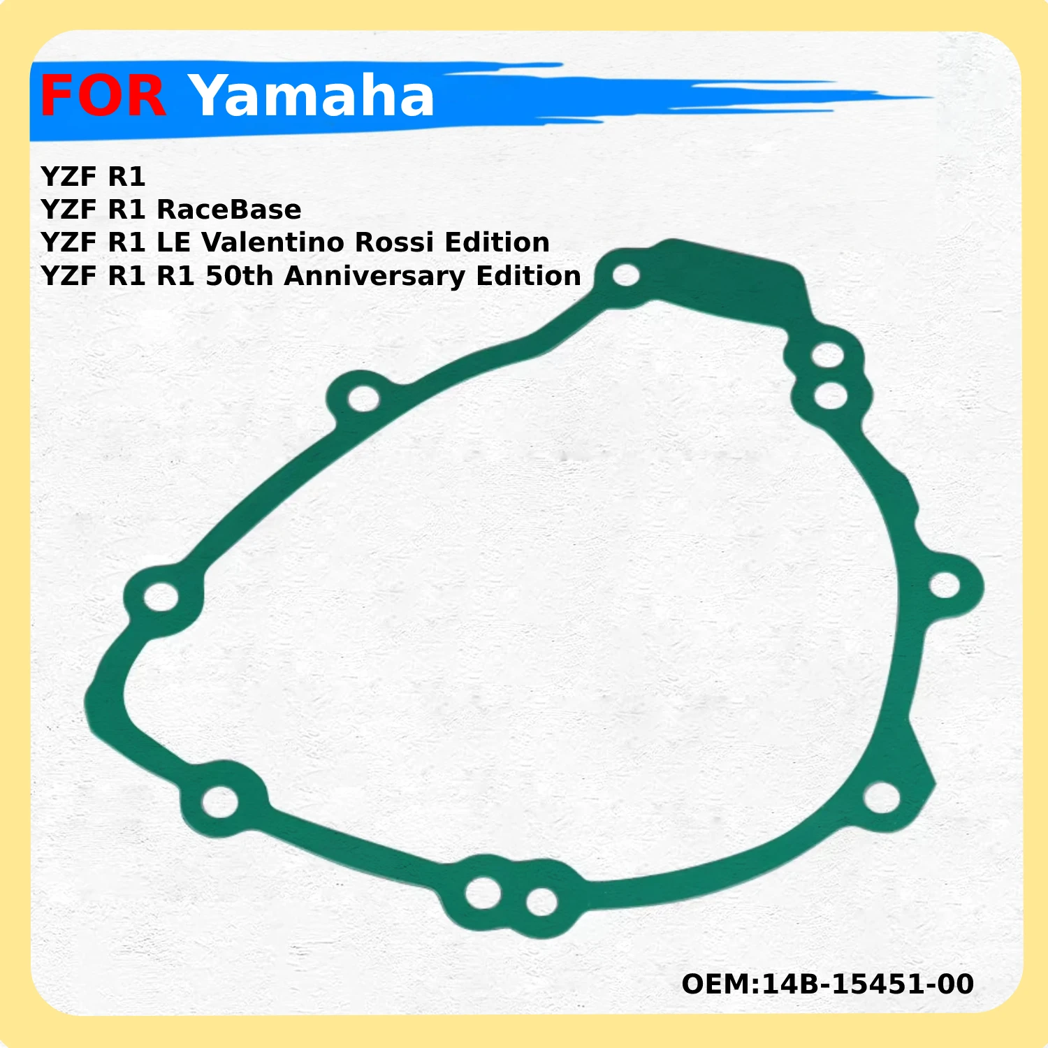 

For Yamaha YZF R1 RaceBase LE Valentino Rossi R1 50th Anniversary Edition, 14B-15451-00 Crankcase Alternator Clutch Cover Gasket