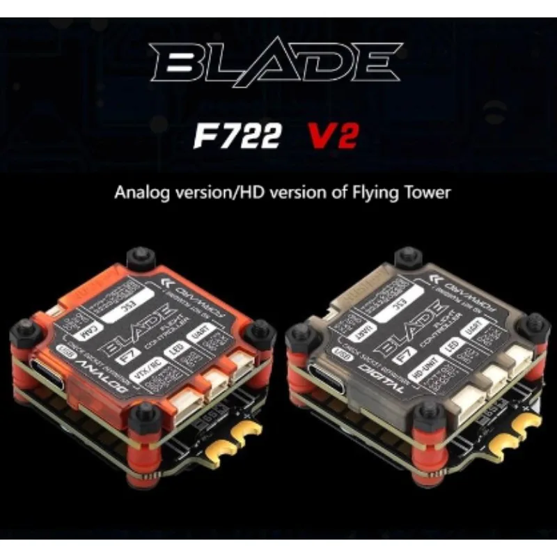 

RUSHFPV BLADE V2 Stack F722 Analog/Digital Flight Controller Extreme 60A 128K BLHELI32 4in1 ESC for FPV Racing UAV Diy Parts