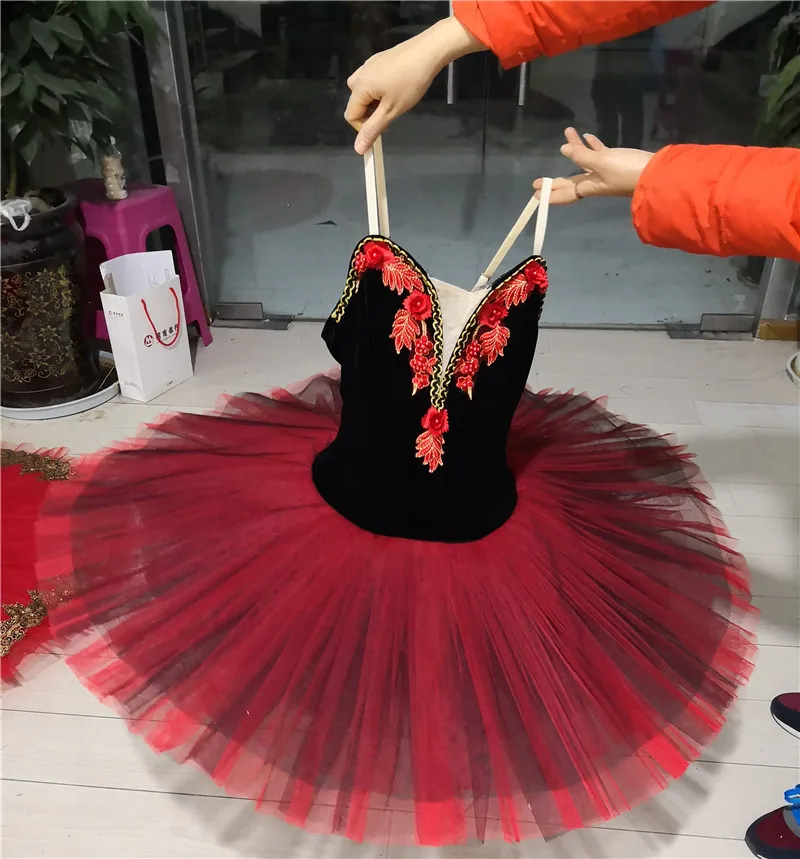 Professional High Quality Best Selling Costom Size Costom Color Adult Woman Girls Performance Wear Red Ballet Tutu