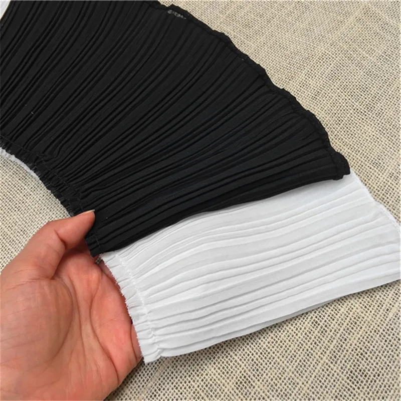 17CM Wide White Black Frilled Elastic Lace Fabric Needlework Ruffles Fringe Ribbon Dress Hemline Curtains Apparel Sewing Decor