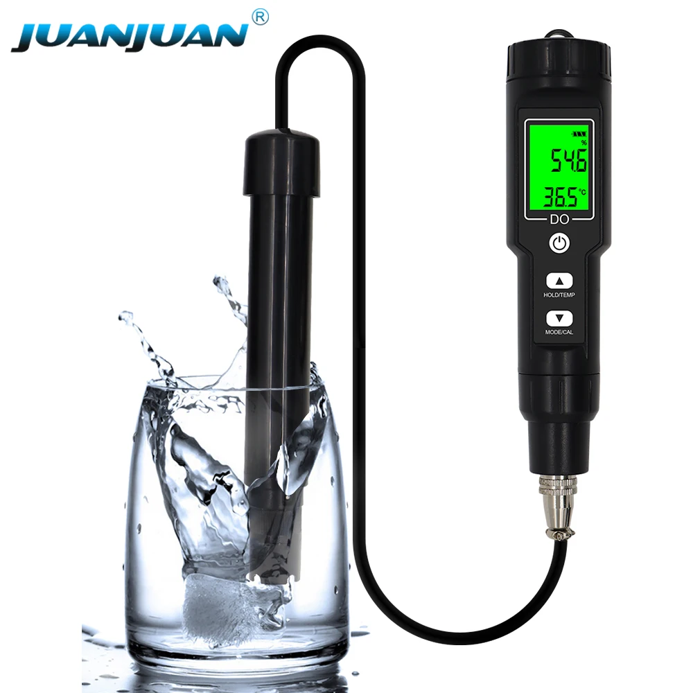 

Portable digital Dissolved Oxygen and Temperature Meter Oxygen Analyzer Dissolved Oxygen Detector with Electrode Filling Fluid