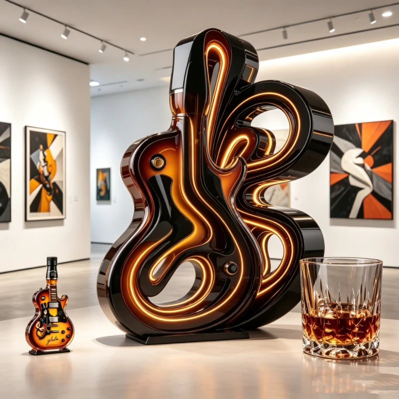 Guns N' Roses Slash Style Guitar Whiskey Decanter, Unique Shaped Liquor Bottle for Rock Fan & Whisky Enthusiast