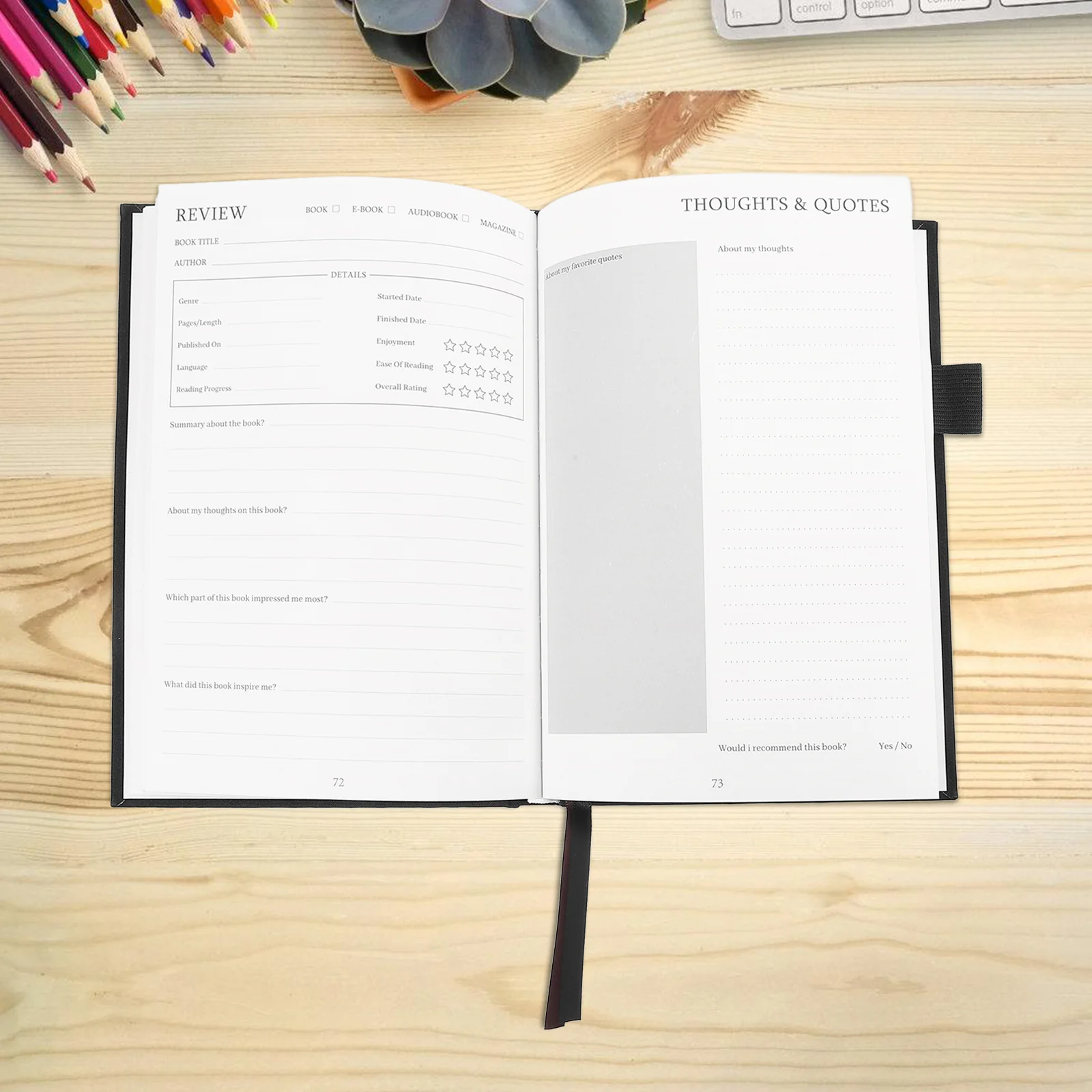 

Reading Tracking Notebook The Accessories Black Paper Journal