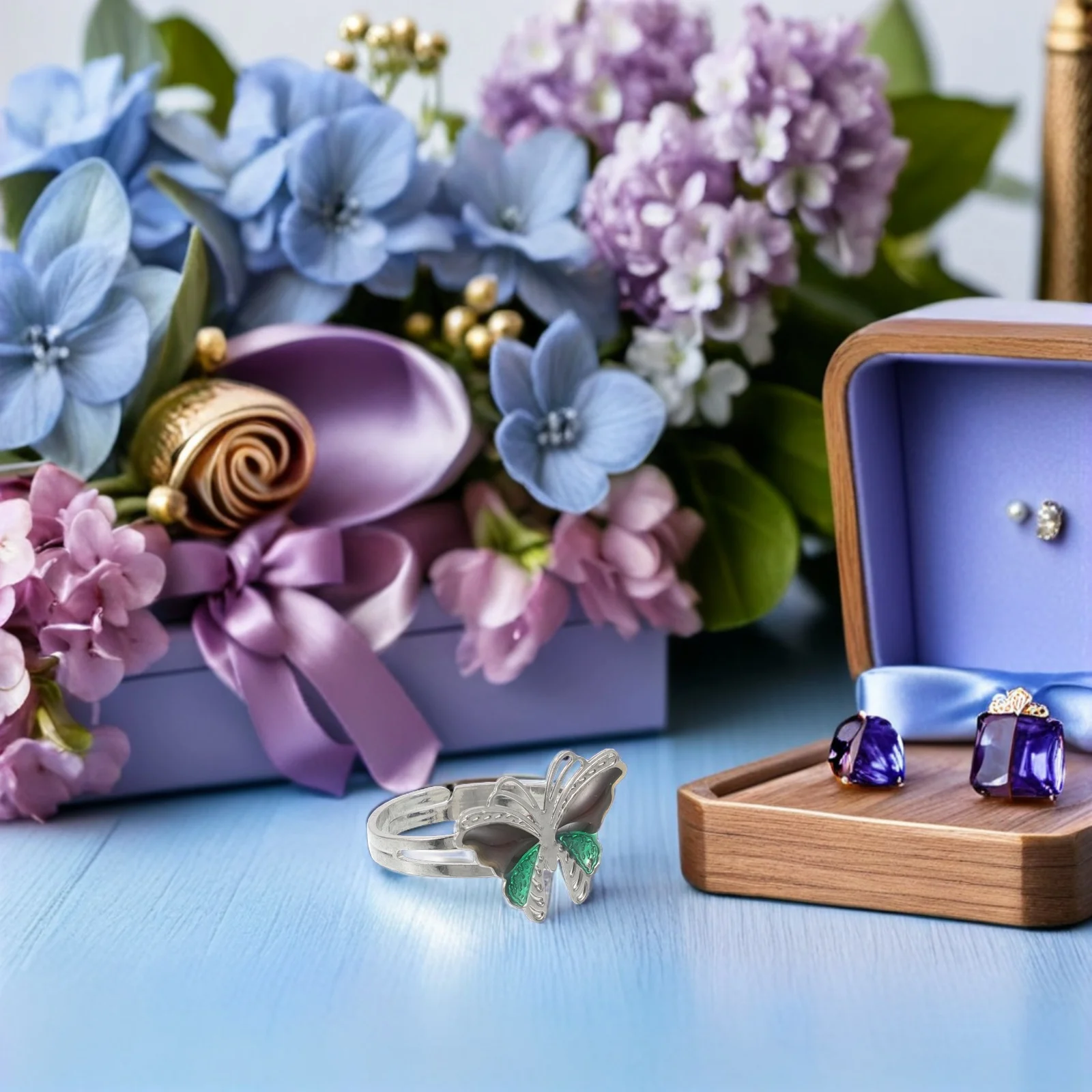 10 stuks vlinder stemmingsringen verstelbare kleur veranderende open ringen verjaardagsfeestje gunst goodie bag vulstoffen klaslokaal beloningen kinderen