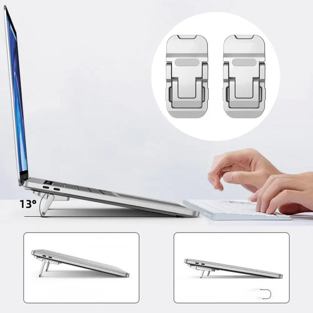 1 Pair Laptop Stand Computer Keyboard Holder Rustproof Two Levels Notebook Stand Foldable Mini Computer Support Holder