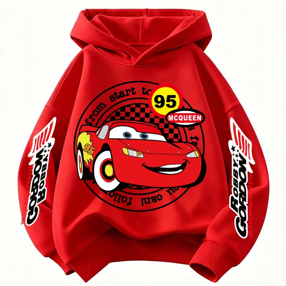 

Disney Pixar Car Lightning McQueen Children's Hoodie 2D Printed Loose Fashion Hoodie Boys' Sportswear Street Wear