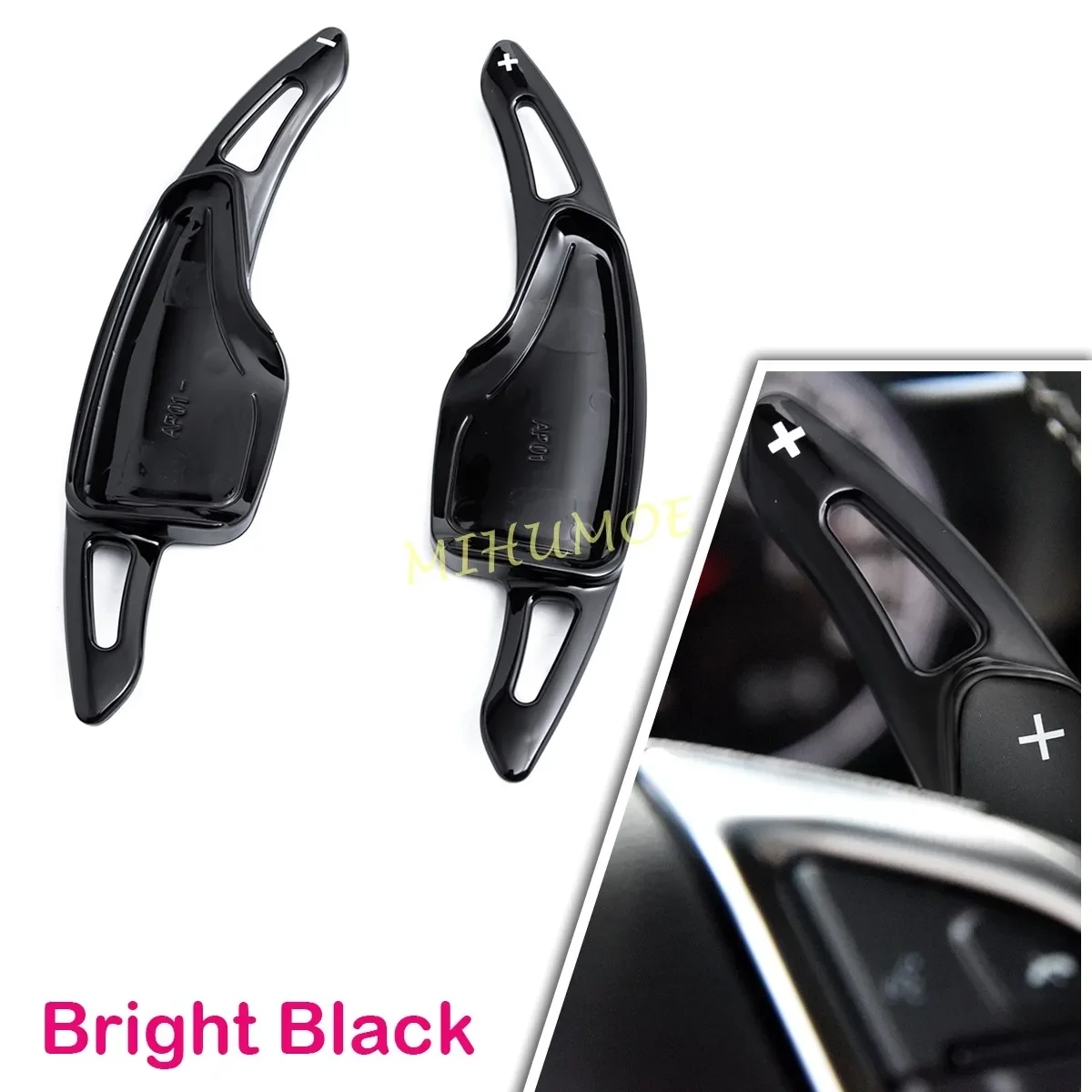 

Glossy Black Steering Wheel Gear Shift Paddle Shifter Extend Cover For Chevrolet Camaro 2016-2024 Accessories