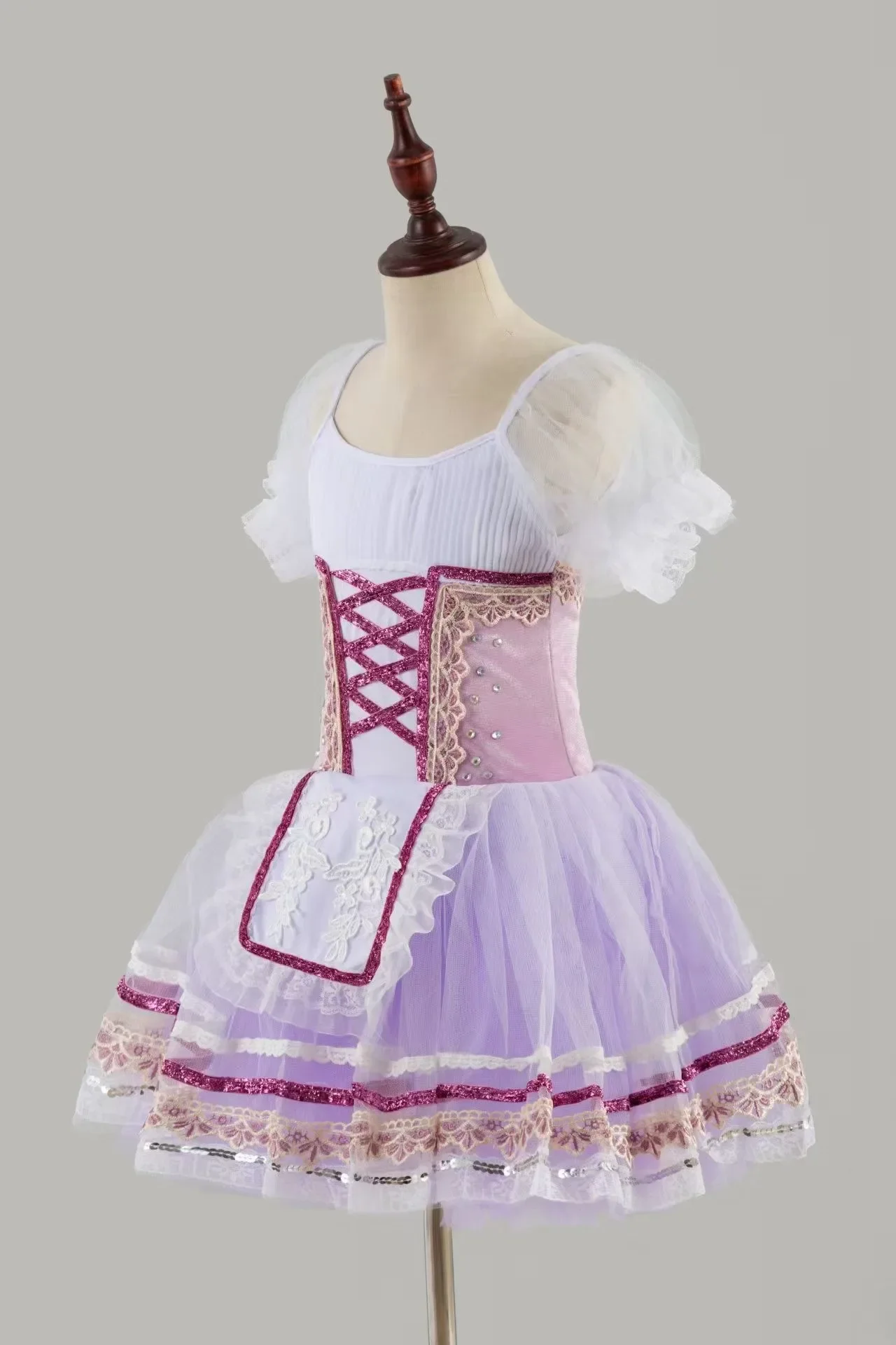 Purple Ballet Skirt Girls Dance Skirt Children's Program Collective Performance Costumes Dance Women Adults Giselle Dress