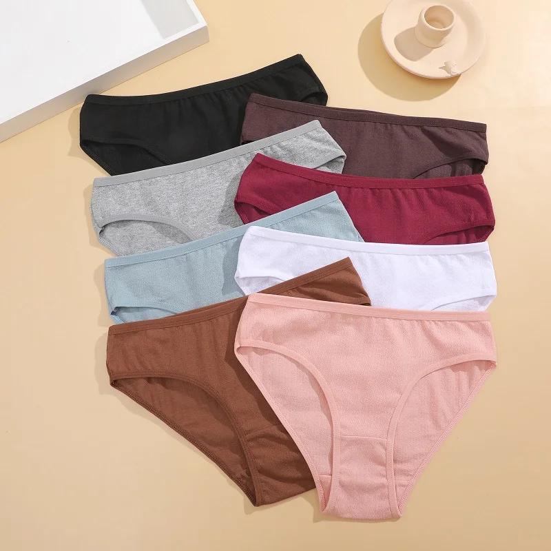 3/6PCS Cotton Panties Women Briefs Jacquard Design Women Cotton Panties Sexy Female Underpants Solid Color Intimate Lingerie