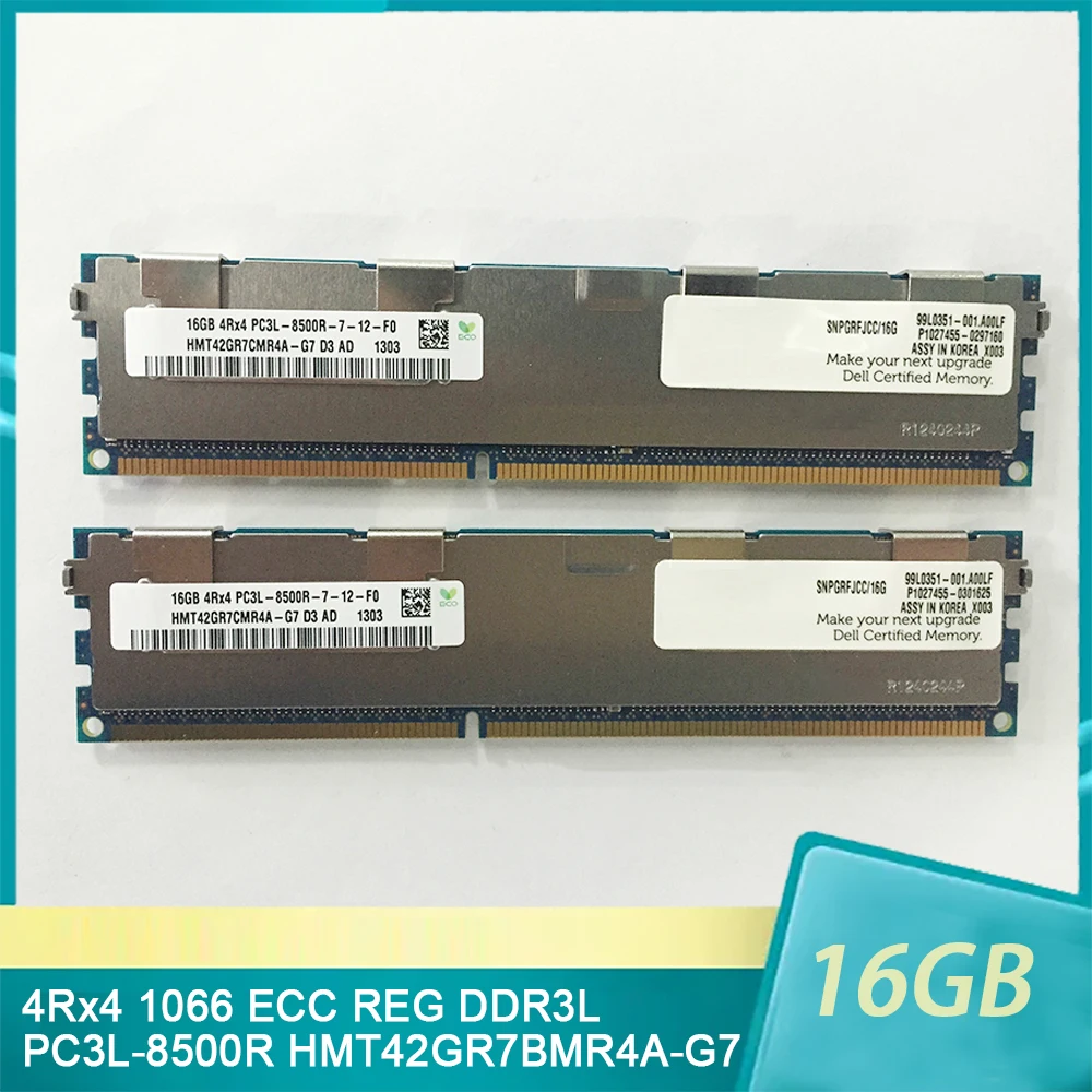 1Pcs 16G 16GB 4Rx4 1066 ECC REG DDR3L PC3L-8500R HMT42GR7BMR4A-G7 RAM For SK Hynix Memory