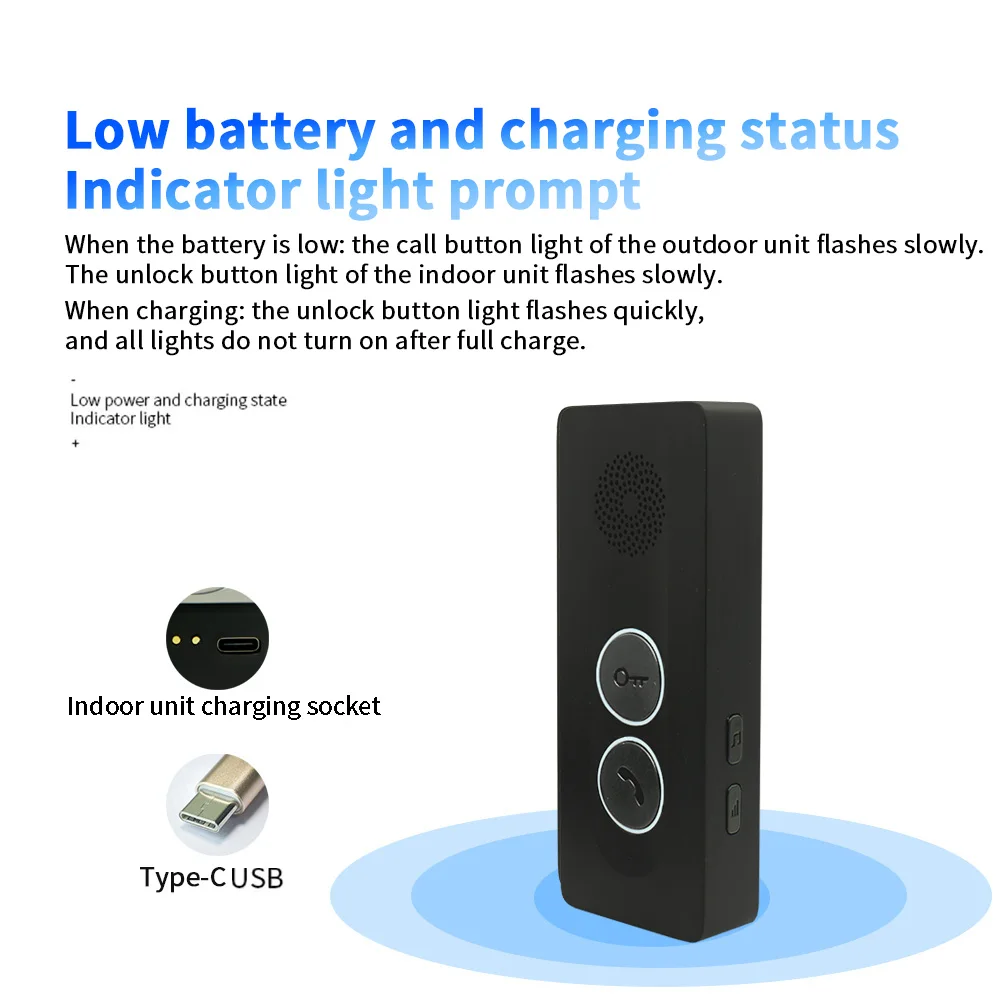 Wireless intercom doorbell wiring required built-in wireless signal two-way intercom one-button remote unlocking Voice Intercom