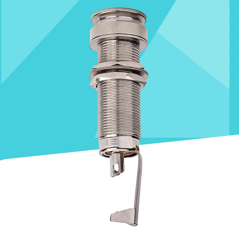 

1/4 Inch 6.35Mm Silver Plated Nickel Tailpin Cylinder Output Jack For Acoustic Electric Guitar Bass Stereo Phone Plug Socket