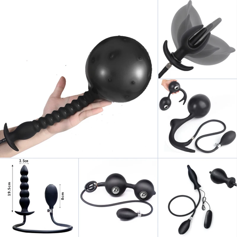 SM Inflatable Anal Plug Separate Pump Expandable Big Butt Plug Prostate Massager Anus Dilator Anal Dildo Sex Toys For Men Women