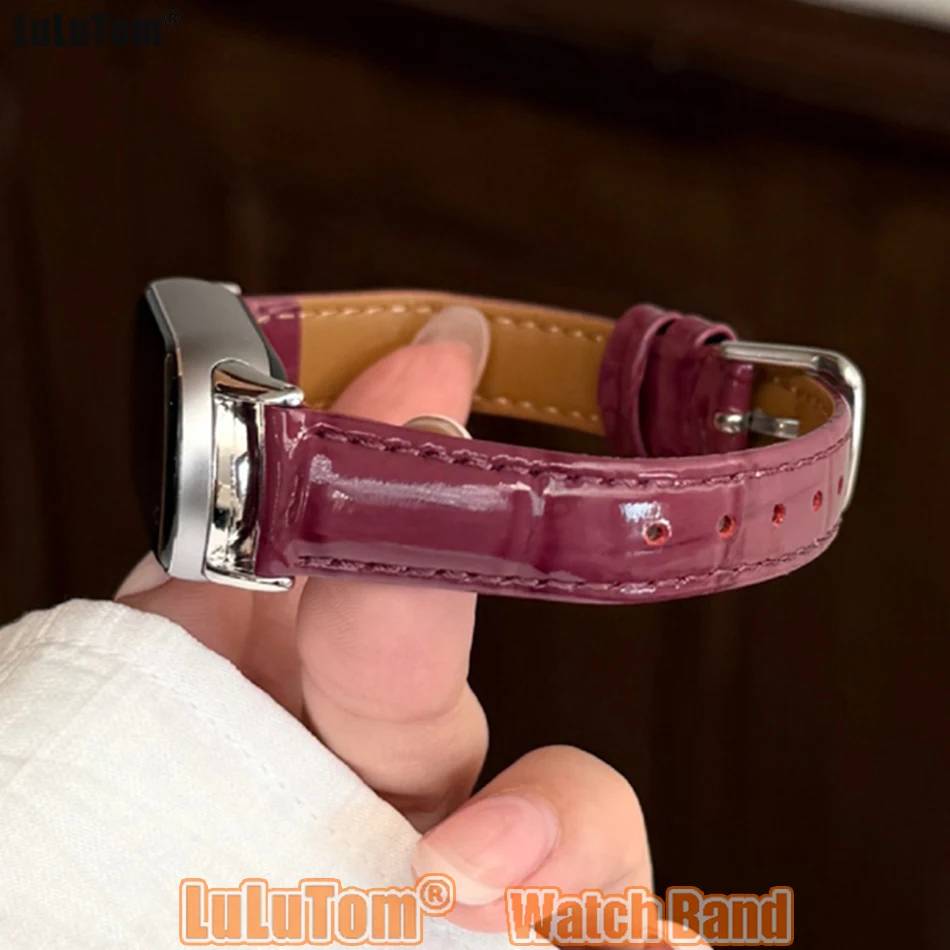 

Ремешок для Xiaomi Mi Band 10 9 8 Pro, модный тонкий ремешок из бамбуковой лакированной кожи для часов Miband 8Pro 9 Pro, браслет-браслет