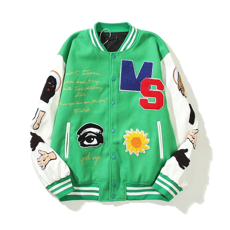 

James Stadium Jaet Heavyweight All-Patchwork Baseball Sports Jaet Верхняя одежда Молодежный модный ort Sve Long Sve