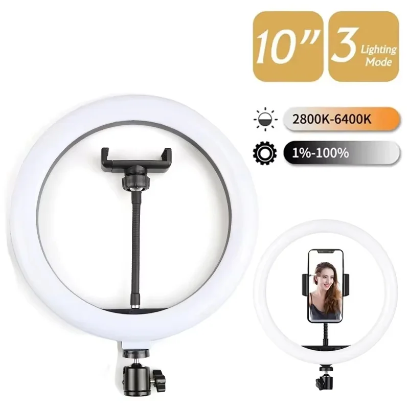 6/10/12 inch Selfie Ring Light Photography Fill Light LED Ring Lamp Remote Control Lamps For Mobile Phone Live Video Recording