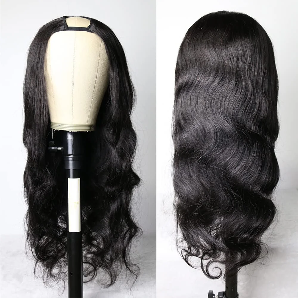 UPart Wigs Body Wave Brazilian Virgin Human Hair Wigs For Black Women Upgrade U Part Glueless Wigs Full Head Clip In Half Wig