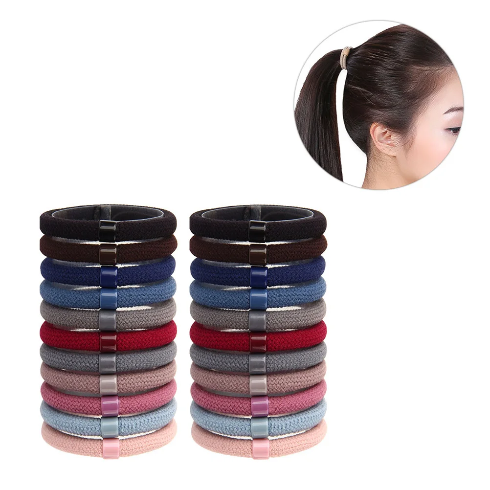 

18pcs Beaded Rope Durable Elastic Net Yarn Scrunchies For Women Multiple Colors High Elastic Ties Ponytail Holders