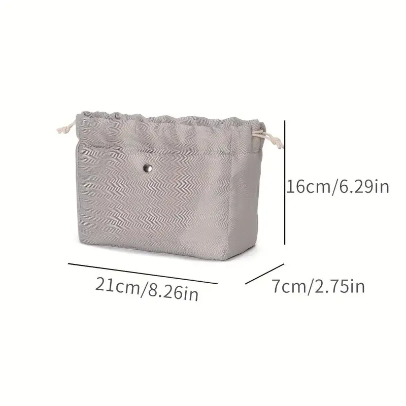 Multi-Pocket Portable Storage Bag Liner Lightweight Simple Drawstring Makeup Bag Insert Multi-Functional Soft Bag Accessories