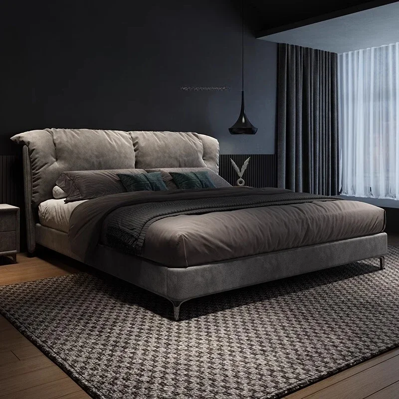 European Master Bedroom Bed Design Kids Two Persons Bed Hotel Lounge Modern Storage Cama Inteligente House Accessories