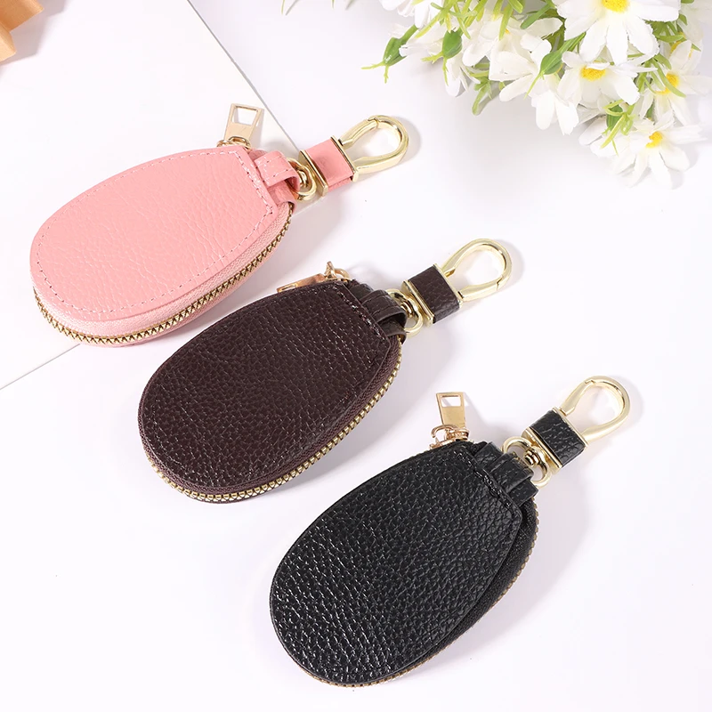 Car Key Wallets Women Couples Zipper Door Keys Storage Mini Portable Multi-function Simple Solid Protection Classic Unisex PU