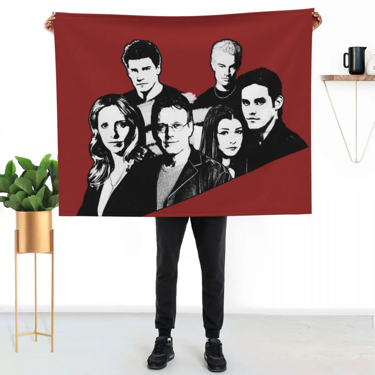 

A BTVS motif Throw Blanket Warm Flannel Blanket for Couch Chair Bedroom